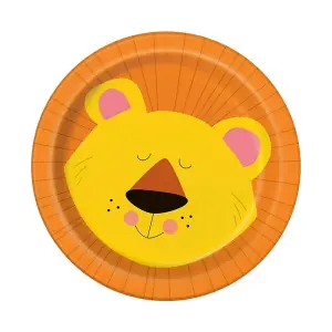 Unique Party Jungle Animals Party Plates (Pack of 8) Orange/Yellow (One Size)