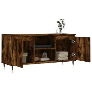 Berkfield TV Cabinet Smoked Oak 104x35x50 cm Engineered Wood