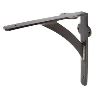 Hammer & Tongs Iron Shelf Bracket - D205mm - Black - Pack of 2