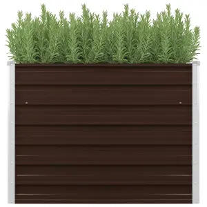 Berkfield Garden Raised Bed Brown 100x40x77 cm Galvanised Steel