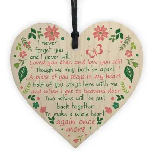 Red Ocean Mum Dad Nan Graveside Memorial Remembrance Wooden Heart Grave Plaque Cemetery Garden Sign