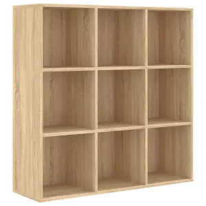 Berkfield Book Cabinet Sonoma Oak 98x30x98 cm Engineered Wood