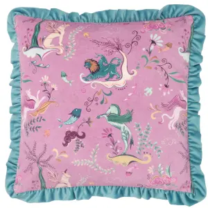 furn. Athena Printed Velvet Feather Rich Cushion