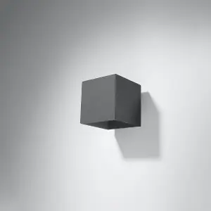 Quad Aluminium Anthracite 1 Light Classic Wall Light