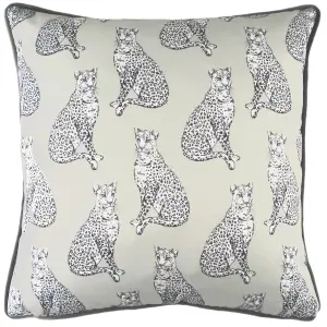 Evans Lichfield Safari Leopard Repeat Piped Feather Filled Cushion