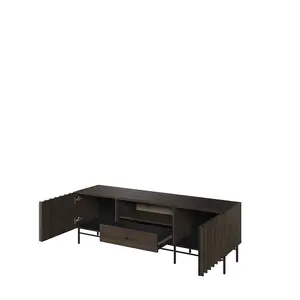 Piemonte Dark Oak Effect TV Cabinet (H)550mm  (W)1650mm (D)440mm  with Drawer and Open Compartment