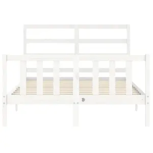 Berkfield Bed Frame with Headboard White 120x200 cm Solid Wood