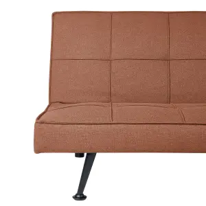 Beliani Retro Sofa Bed HASLE Light Red