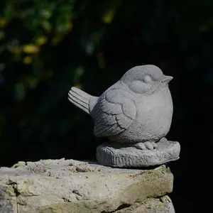 Adorable and Charming Stone Cast Robin Ornament