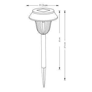 Black Round Solar-powered Integrated LED Outdoor Stake light