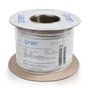 Oren CAT6 100m Ethernet Cable White - Slim - 23 AWG Pure Copper Wire - 250 MHz Bandwidth UTP Internet LAN Network Cable