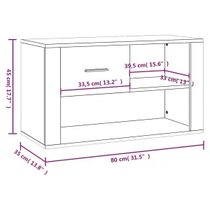 Berkfield Shoe Cabinet High Gloss White 80x35x45 cm Engineered Wood