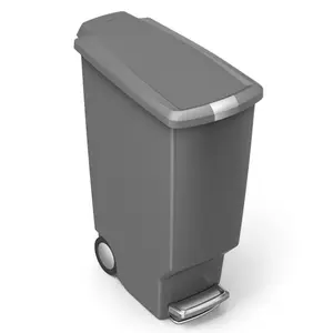 Simplehuman 40L Plastic Slim Pedal Bin Grey