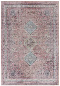 Traditional Persian Bordered Abstract Floral Easy to clean Rug for Dining Room Bed Room and Living Room-120cm X 170cm