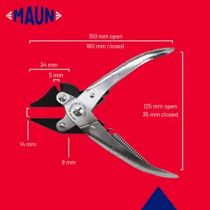 Maun Side Cutter Parallel Plier For Hard Wire Return Spring 160 mm