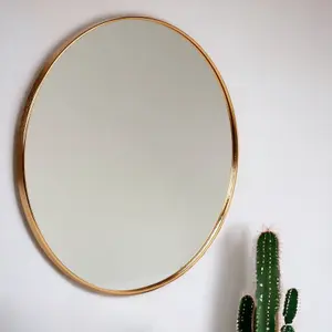 URBNLIVING 40cm Round Gold Framed Mirror Decorative Porch Hallway Vanity Dresser Art Decor