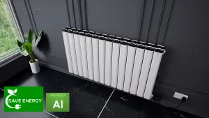 Smart WiFi Aluminium Electric Radiator. Low Energy consumption, High performance. 1000Watt. White.