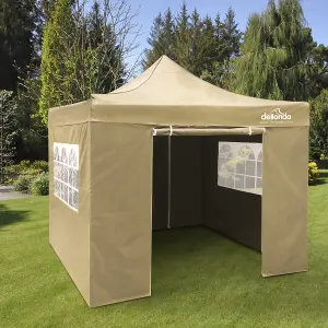 Dellonda Premium 3x3m Pop-Up Gazebo & Side Walls with Carry Bag, Stakes & Weight Bags