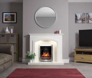 Be Modern Perlita White Fire surround set with Lights included