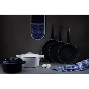 Interiors By Premier Organic 26cm Frypan, Non Stick Stainless Steel Frying Pan, Marble Coated Frying Pan For Efficient Cooking