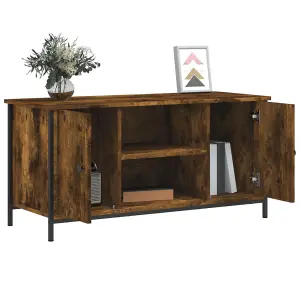 Berkfield TV Cabinet Smoked Oak 100x40x50 cm Engineered Wood