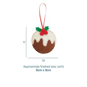 FELT KIT XMAS PUD - Felt Decoration Kit: Christmas: Christmas Pudding - Trimits