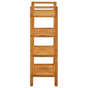 Berkfield Shoe Rack with 4 Shelves 50x27x80 cm Solid Oak Wood