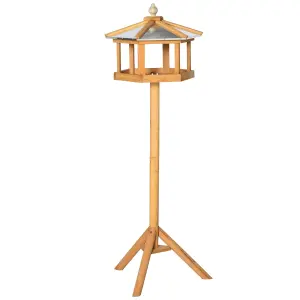 PawHut Garden and Backyard Bird Feeder Coop Table Station