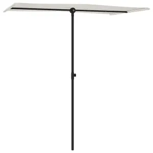 Berkfield Outdoor Parasol with Aluminium Pole 180x130 cm Sand White