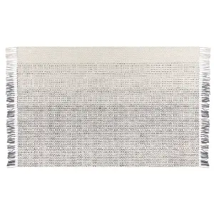 Wool Area Rug 140 x 200 cm White and Grey OMERLI