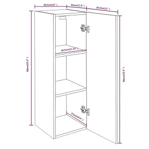 Berkfield TV Cabinet Smoked Oak 30.5x30x90 cm Engineered Wood