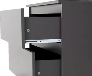 Malvern 3 Drawer Chest Grey Recessed Handles Metal Runners