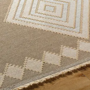 KEYURI Machine Washable Jute Boho Area Rug 118 x 170 cm