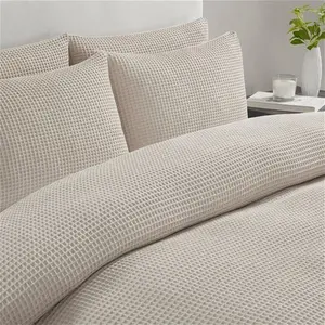 DUSK Portofino 200 Thread Count Waffle Duvet Cover - Cotton - Natural - Double