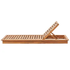 Sun Lounger Wood Light Wood GRANARI