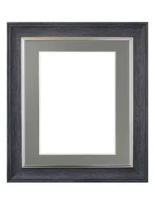 Scandi Charcoal Grey Frame with Dark Grey Mount for Image Size 12 x 8 Inch