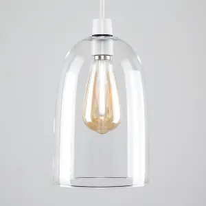 ValueLights Kira Modern Clear Dome Shaped Glass Ceiling Pendant Light Shade