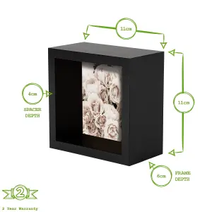 Nicola Spring - 3D Deep Box Photo Frames - 4" x 4" - Pack of 5