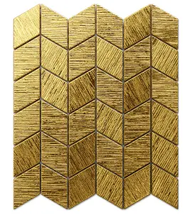 Glass mosaic on mesh for bathroom or kitchen 26.5cm x 30.5cm - Gold tulip