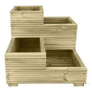 8 Tier Large Wooden Planter Ruby Multi-Level Garden Planter Box Outdoor