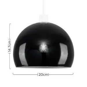 ValueLights Retro Black Arco Style Dome Ceiling Pendant Light Shade