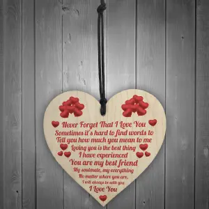 Red Ocean Valentines Day Gifts for Her Wooden Hanging Heart Sign Keepsake Valentines Gift For Him