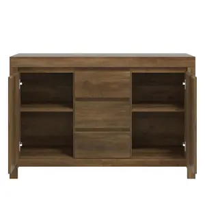 Ellani Cubbot 116Cm Wide 2 Door 3 Drawer Sideboard Knotty Oak