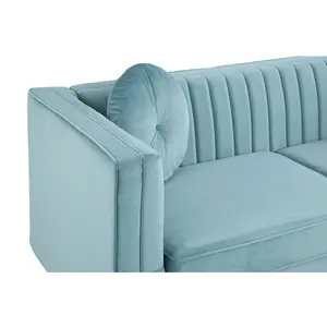 Interiors by Premier Farah Three Seater Midnight Green Velvet Sofa