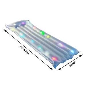 LED Lighted Inflatable Swimming Pool Float  Jilong Air Mattress Beach Lilo