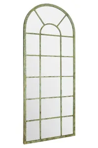 MirrorOutlet The Dorset Green Country Metal Framed Arched Leaner Wall Mirror 159CM X 66CM