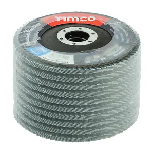 TIMCO Set of Flap Discs Zirconium Type 29 Conical P80 Grit - 115 x 22.23