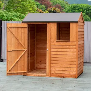 Shire Overlap 6x4 Single Door Reverse Apex Shed with Windows