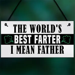 Red Ocean Funny Fathers Day Sign BEST FARTER Novelty Gift For Dad Daddy Birthday Gift For Dad For Him Daughter Gifts Joke Humour