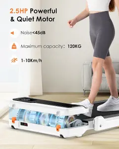 2.5HP Electric Treadmill with Double Shock Absorbent,Widened Running Belt,1-10KM/H Speed Range-White